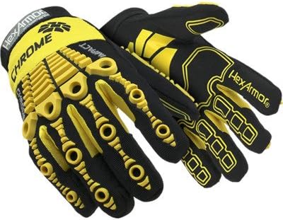 HexArmor 4025 Chrome Series 360 Degree Work Impact Cut 5 Resistant Mechanic Gloves 11 XXL