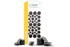 SOFT TOUCH SoftTouch 46 Pack Assorted Size Self-Adhesive Felt Pads - Multi-Surface Protectors for Furniture, Countertops & Appliances - Scratch & Noise Reducing - Brown