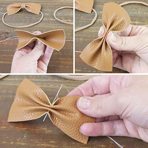 Craft Leather Fabric Pebbled Faux Leather Sheets PU Vinyl Leather for Bows Headband Earrings A4 Size, 10 Colors
