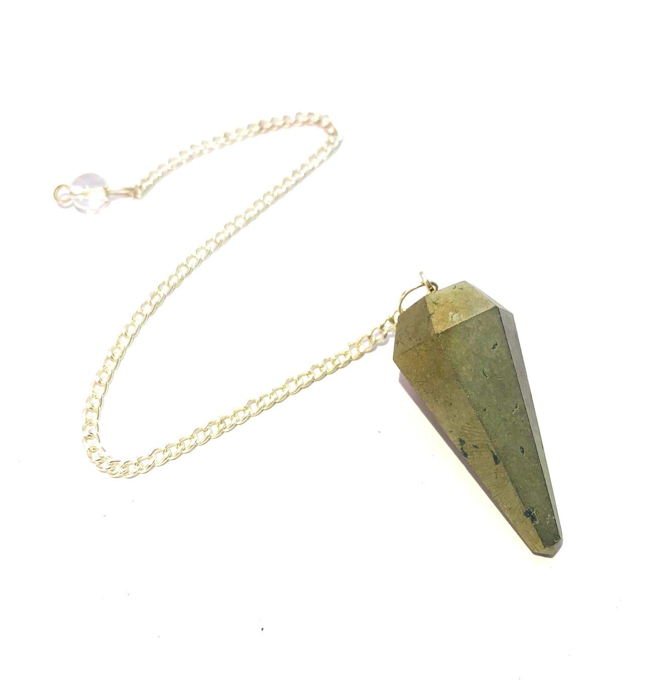 Golden Pyrite Dowser Pendulum Crystal Healing Reiki Feng Shui Gift Metaphysical Gemstone Psychic Energy Peace Meditation