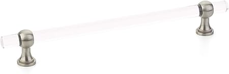 Lucite Transitional Satin Nickel Adjustable Drawer Pulls Acrylic