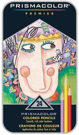 PRISMACOLOR PREMIER Colored Pencils - Tin Box Set of 24.