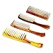 Greenery Luxury Amber Broadsword Wide Teeth Hair Detangling Healthy Comb Hairdressing Brush Handcraft with Handle, Christmas Gift-D