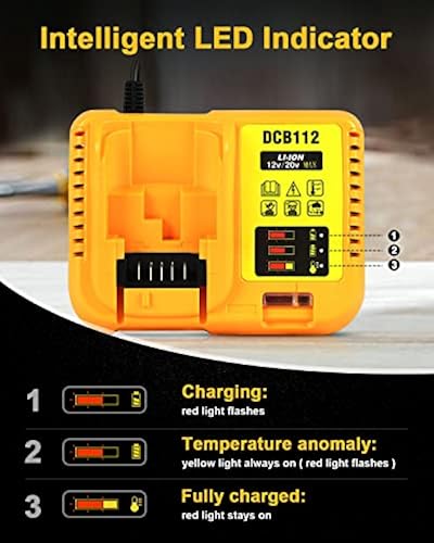 DCB112 Battery Charger Replacement for Dewalt Battery Charger