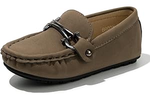 Fromosa Toddler Boys Girls Leather Loafers,Little Kid Penny Loafer Flats Slip-On Oxford Moccasins Casual Flat School Walking Dress Boat Shoes