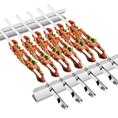 Stainless Steel Shish Kabob Skewers - 17' Long, 0.35' Wide BBQ Skewers