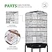 VIVOHOME 59.8 Inch Wrought Iron Bird Cage with Play Top and Rolling Stand for Parrots Conures Lovebird Cockatiel Parakeetsthumb 1