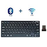 Bluetooth Keyboard,bluebyte Multi Device Wireless Keyboard,Fast Connect and BLE Multi-Device Keyboard for iPhone,iPad Air, iPad Pro, iPad Mini, MacBook,Galaxy Tabs,Windows PC. (Balck)