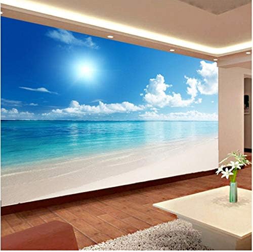 壁飾り壁画 壁画の壁紙海の青い空3d海の風景テレビの