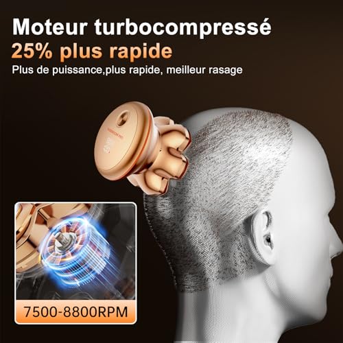 MAXGROOM Pro Men's Bald Head Shaver, 2025 Crane Shaver, Skull Trimmer, Men's Gift for Dad and Husband, Titanium Blades, 1400mAh, Battery Life 140 Minutes, 8800RPM, 55% Increase