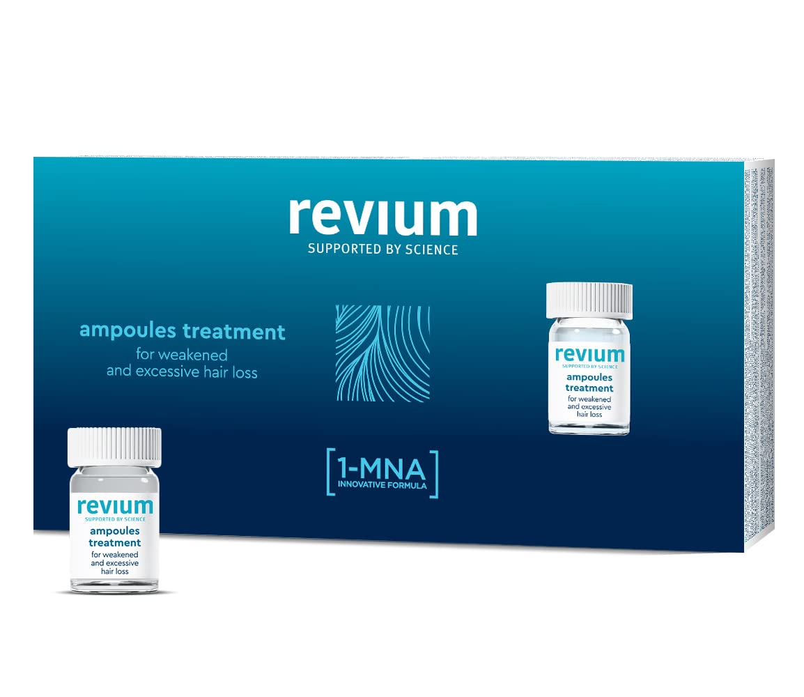 Revium Hair Growth Serum in Ampoules, Anti Hair Loss Treatment for Men and Women with 1-MNA Molecule 15 x 5 ml