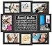 Malden International Designs 8 Opening Dimensional Family Rules 4 x 6 and 4 x 4 Photo Wall Frame Collage, Black