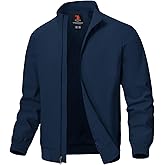 TBMPOY Mens Lightweight Jackets Light Windbreaker Full Zip Casual Work Jacket Golf Business Fall Track Coat with Pockets