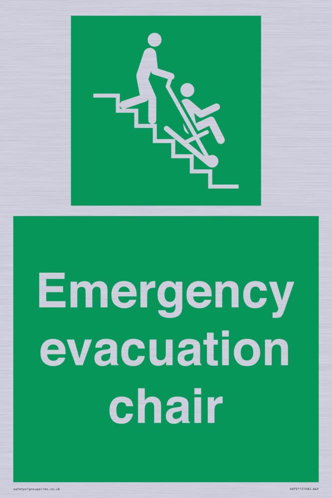 Emergency evacuation chair Sign - 200x300mm - A4P