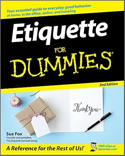 Etiquette For Dummies Sue Fox 9780470106723 Amazoncom Books - 