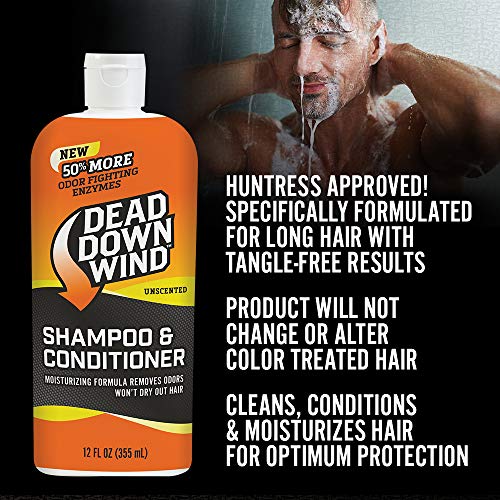 Dead Down Wind Shampoo & Conditioner 12 oz Unscented Hunting Scent Eliminators