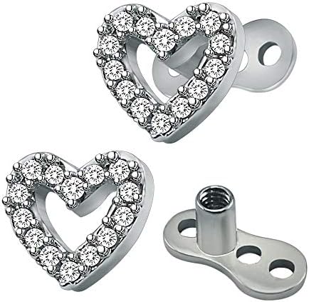 Amazon.com: ZS 14g Cubic Zirconia Dermal Anchor Tops and Base