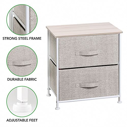 mDesign Storage Dresser End/Side Table Night Stand Furniture Unit Small Standing Organizer for
