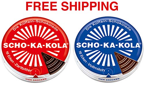image for Dark Chocolate and Milk Chocolate SCHO-KA-KOLA with natural Caffeine f