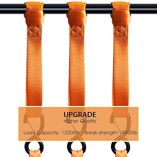JCHL Soft Loops Tie Down Straps (4pk) 12,000lbs Max Strength 18"X1.7" Heavy Duty Motorcycle Tie Downs for use with Ratchet Strap - Secure Trailering of Motorcycles, Kayak, Jeep, ATV, UTV - Thumbnail 2