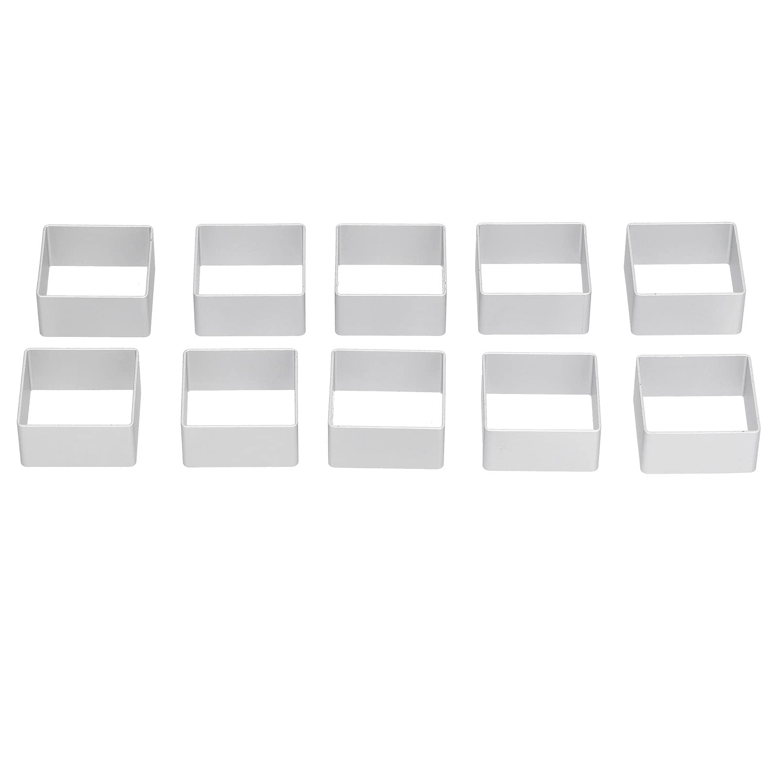10 Pcs/Set Stainless Steel Moon Cake Moulds, Cookie Cake Moulds Small Cookie Baking Moulds Set for Family Gatherings and Holidays(Big Rectangle)(Square)