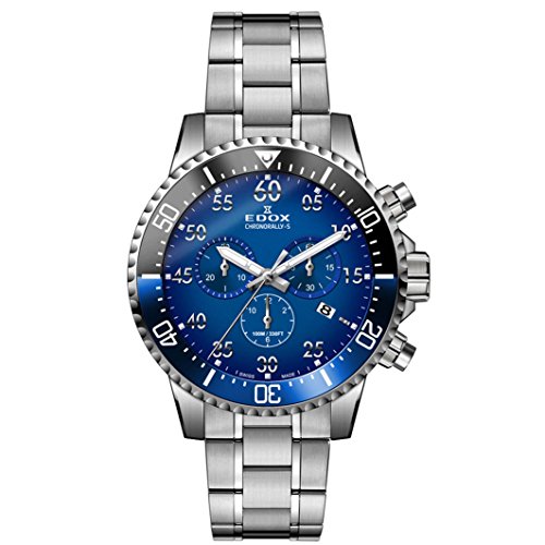 Edox Men's 'Chronorally-S' Quartz Stainless Steel Sport Watch, Color:Silver-Toned (Model: 10227 3NBUM BUBN) Edox Men's 'Chronorally-S' Quartz Stainless Steel Sport Watch, Color:Silver-Toned (Model: 10227 3NBUM BUBN)