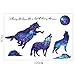 Creative Blue Vinyl Starry Sky Wolf and Moon Stars Wall Decals Removable Stickers Living Room Decor Home Art Kids Bedroom Decal Nursery Sticker Boy Rooms Mural Children Gift Sticker Decal