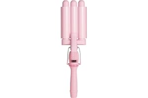 MERMADE HAIR Mermade PRO Hair Waver 1" - 3 Barrel, Curling Iron 1 Inch, Ceramic Barrel Waver for Thick, Thin, Long, or Short Hair - 1", Pink