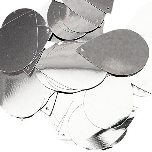 Silver Shiny Metallic Tear Drop 1.5