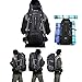 ONEPACK 50L(45+5) Hiking Backpack Waterproof Backpacking Bag Outdoor Sport Daypack for Climbing Mountaineering Camping Fishing Travel Cycling Skiing with Rain Cover (Black)