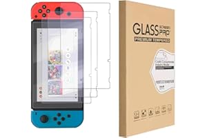 ENGFYADSY Screen Protector Tempered Glass for Nintendo Switch, Ultra Transparent,Anti-Scratch, Anti-Fingerprints, Bubble-Free, 9H Hardness, 0.33mm（3 Pieces）