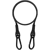 SDTC Tech 1-Pack Loop End Braided Stainless Steel Cable Heavy Duty Security Wire Ropes with Carabiner Hook Locks for Yard Light, Home Decoration, Transport, 4mm Thickness 24 Inch Length PVC Coated