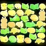 Hicdaw 32PCS Glow in The Dark Squishy Mochi Squishy Toys Mini Kawaii Animal Squishies Stress Relief Toys Seal Cat Pig Elephant Tiger Rabbit Panda Squishies