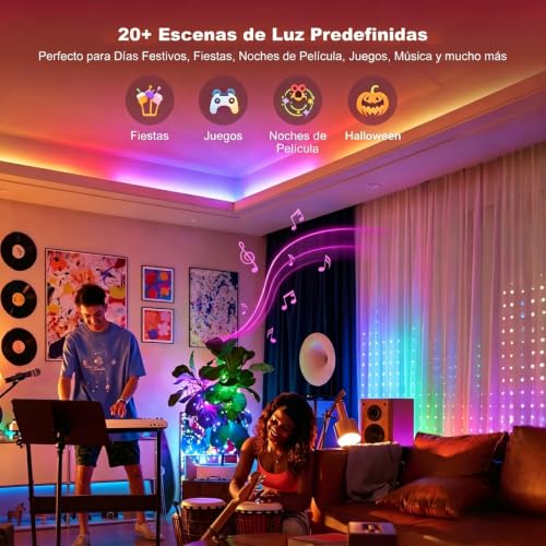 Yeelight 5M RGB+IC Smart LED Strip Compatible with Matter, Alexa, Google Home and Apple HomeKit, Strip Lights with App Control (E1 Hub Required), DIY Segments and Music Sync, for Living Room