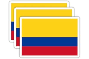 EMMACELA (3PCS) Colombia Flag stickers, Countries Flag Stickers - Waterproof Vinyl Decals For Laptops, Tumblers, Water Bottles, Books, Scrapbooks, Size 3 x 2 Inch