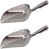 SET OF 2, 12 Oz. (Ounce) Bar Ice Scoop, Dry Bin Scoop, Dry Goods Scoop, Candy Scoop, Spice Scoop, Cast Aluminum