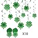 JOYIN 27 Pcs St. Patrick's Day Decoration with Irish Saint Patricks Green Shamrock Foil Strings, Hanging Swirls with Garland. Ceiling Hanging and Wall Decor