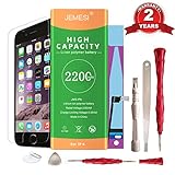 JEMESI Replacement Battery Model iphone 6 - New 0 Cycle 2200mAh High Capacity ,with Repair Tool kits Include Adhesive, Instructions and Screen Protector -[24 Months Warranty]