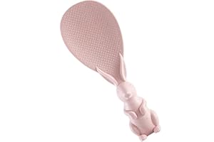 MIRIAM SONG Non Stick Rice Serving Scooper, Bunny Shape Rice Paddle Plastic Rice Paddle Vertical Rice Scooper Cooking Utensil