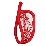 TiaoBug Women's Lingerie Lace C-Shape C-String Bikini Briefs Underwear Red One Size
