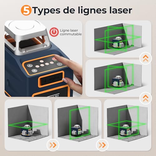 CIGMAN 3x360° Green Laser Level, Self Leveling Construction Site Laser, 30m Distance, 9 Hours Li-ion Battery, with Remote Control, Magnetic Stand, Swivel Tripod, Anti-Fall Carry Bag