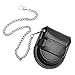 TOOGOO Vintage Leather Chain Pocket Watch Holder Storage Case Box Black