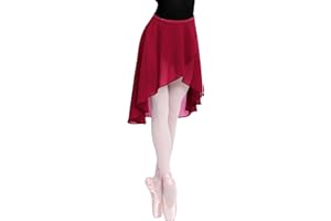 DanceDaily Women Semi-Sheer Dance Skirt Irregular Wrap Ballet Skirts Match Leotards in Summer