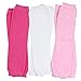 juDanzy 3 Pair Baby Girl Leg Warmers Solid Hot Pink, Solid White, Cozy Pink(One Size)