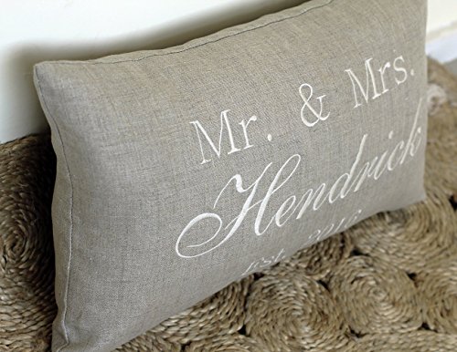 Decorhouzz Mr And Mrs Personalized Name And Date Pillow Cover