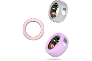 BandSmith Compatible with Oura Ring Gen 3/ Samsung Galaxy Ring Protector, Heavy Duty Thick Silicone Smart Ring Case Cover Sleeve for Working Out (Clear&Purple&Pink, M for Size 8/9/10)