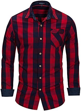 FASHIONMIA Mens Long Sleeve Casual Button Down Shirts