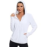 Malarocoby Women's Sun Protection Jacket UPF 50+ Full Zipper Long Sleeve UV Hoodie Shirts Outdoor Athletic Jacket with Pocket