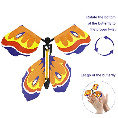 B bangcool Magic Flying Butterflies, Magical Fly Butterfly Natural Wind Up Powered Fly Up Fairy Butterflies for All Age People (20 PCS)