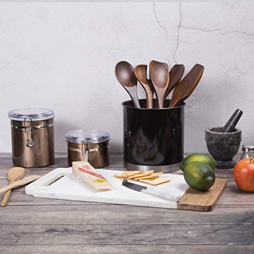 Creative Home Heavy Gauge Stainless Steel Tool Crock Utensil Flatware